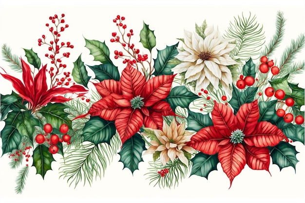 Christmas floral decoration highly detailed texture