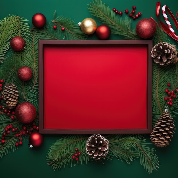 Christmas frame background Illustration AI Generative