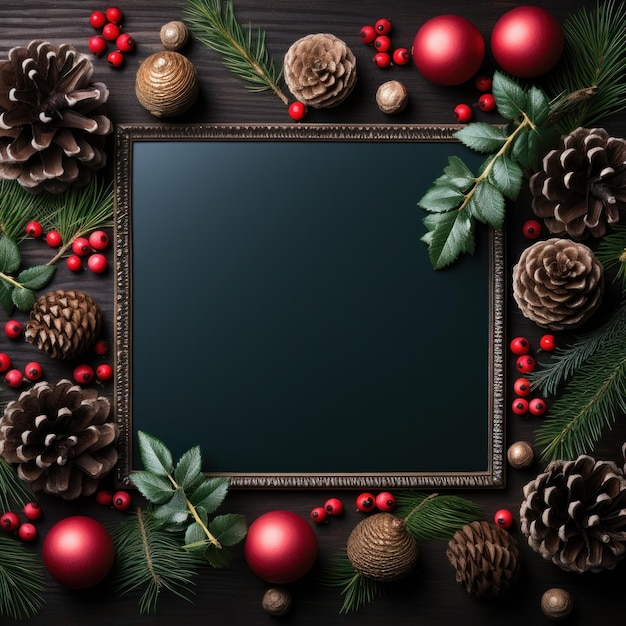 Christmas frame background Illustration AI Generative