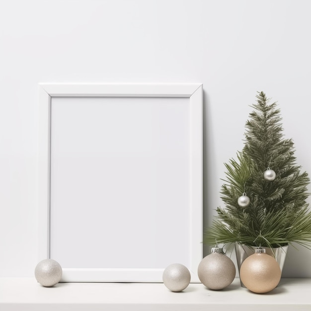 Christmas Frame Mockup Wall Art Mockup Holiday Frame Mockup Wood Mockup Frame Festive Frame Mock