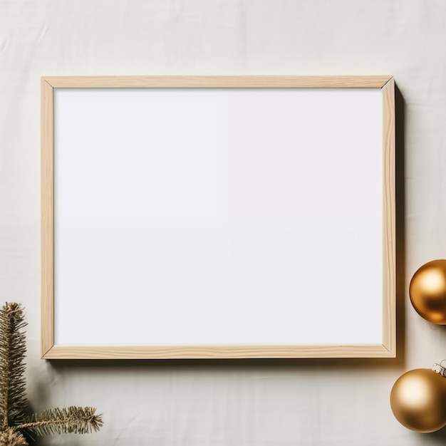 Christmas Frame Mockup Wall Art Mockup Holiday Frame Mockup Wood Mockup Frame Festive Frame Mock