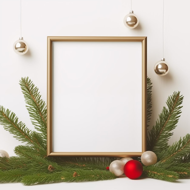 Christmas Frame Mockup Wall Art Mockup Holiday Frame Mockup Wood Mockup Frame Festive Frame