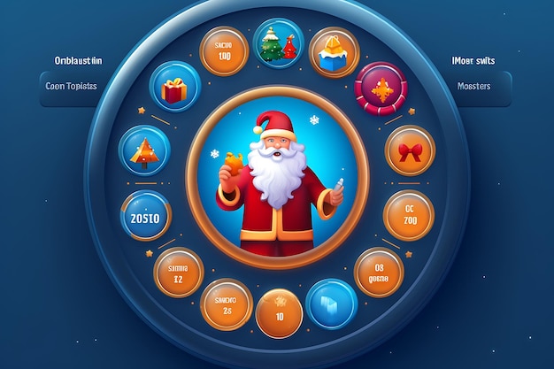 Photo christmas game ui button and frame winter element