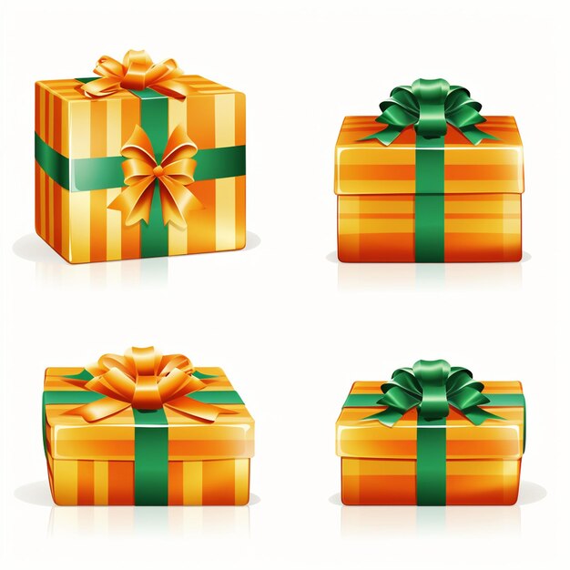 Christmas gift box with wrapping tapes