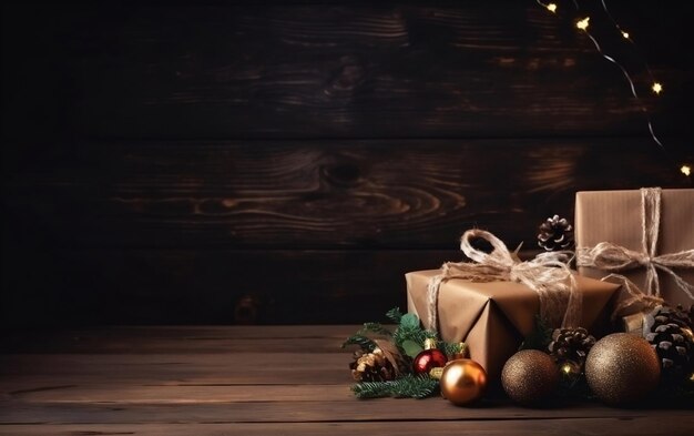 A christmas gift with a christmas tree and a garland