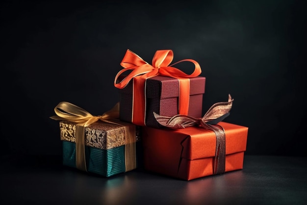 Christmas gifts in boxes AI Generated