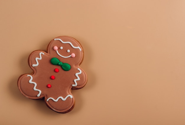 Christmas gingerbread on a beige background