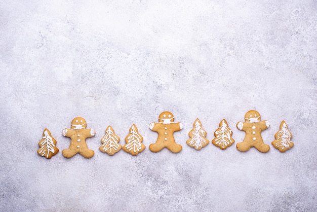 Christmas gingerbread cookies in face masks