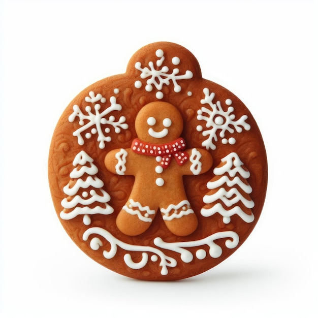 christmas gingerbread cookies and gingerbread isolated white christmas decoration background