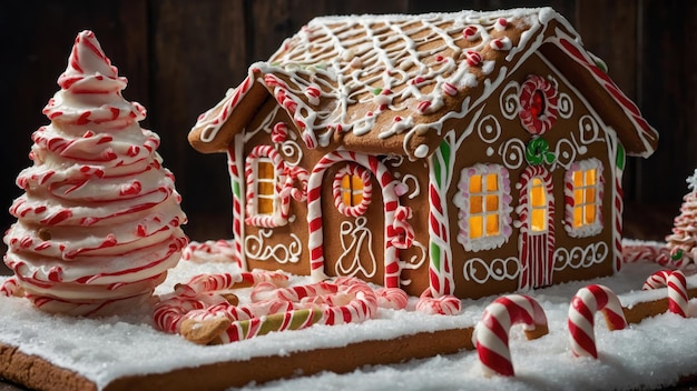 Photo a christmas gingerbread house