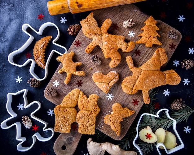 Christmas Gingerbread on wood