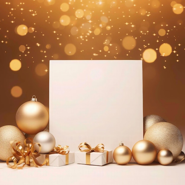 Christmas gold greeting card