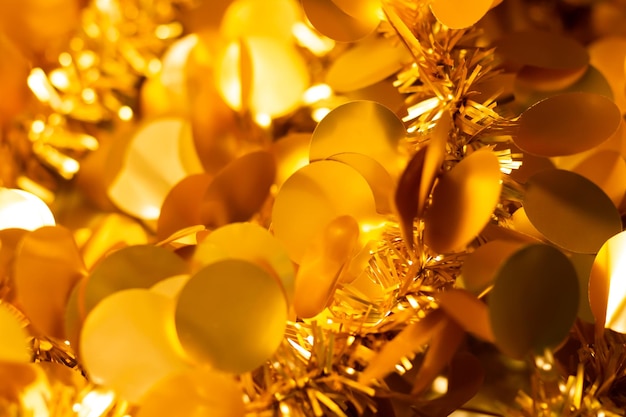 Christmas golden tinsel for xmas tree decoration