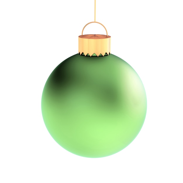 Christmas green ball isolated on white