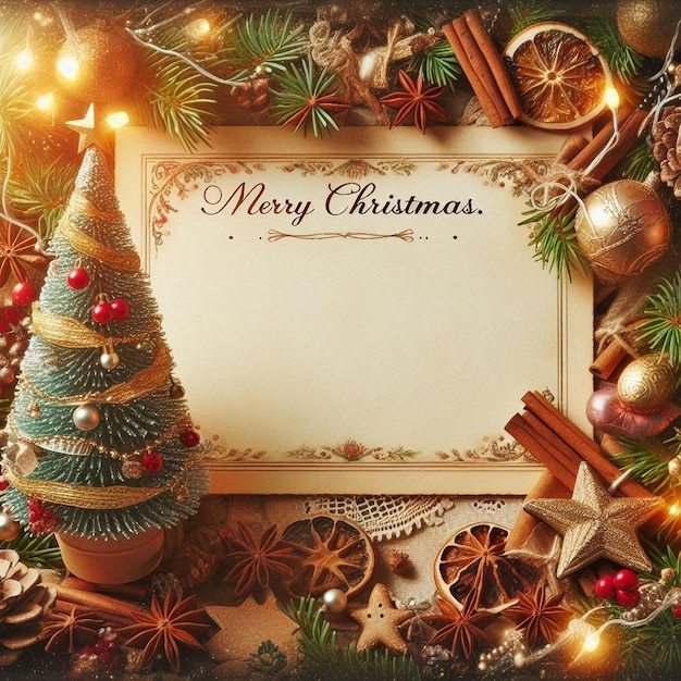 A Christmas greeting card Christmas border with copy space festive background