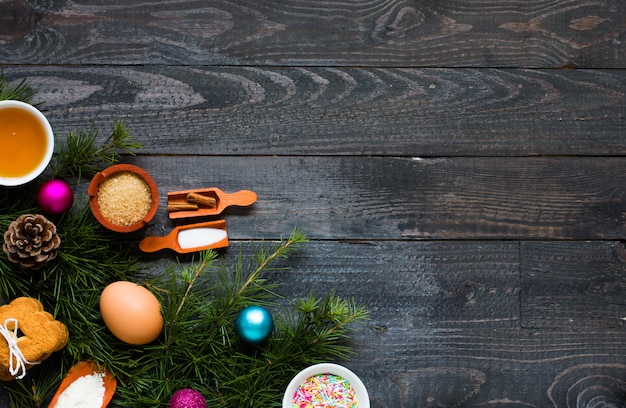 Christmas hand baked biscuits background