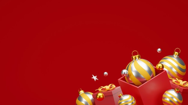 Christmas and happy new year background with festive decoration and copy space.