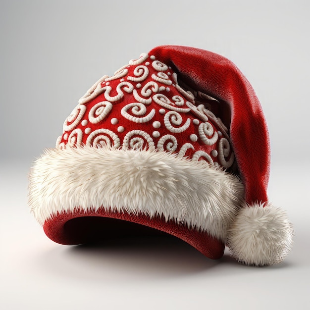 Christmas hat 3d render in blender in white background