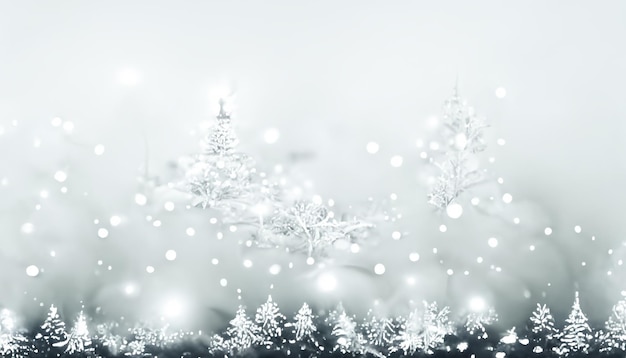 Christmas HD Wallpaper with falling snow Beautiful artwork seasonal and copy space background