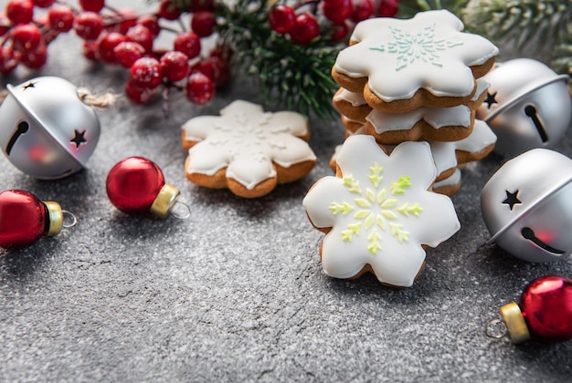 Christmas homemade gingerbread cookies Christmas Holiday Background