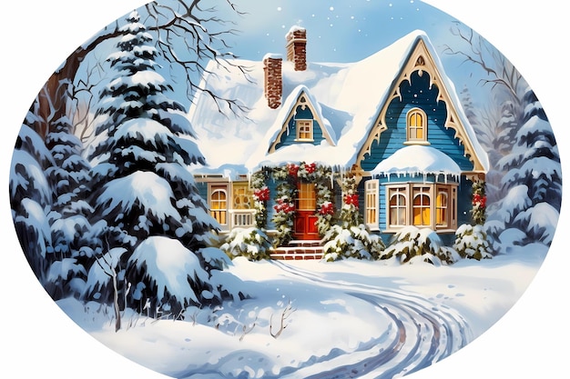 christmas house exterior christmas decorations winter desktop background christmas card