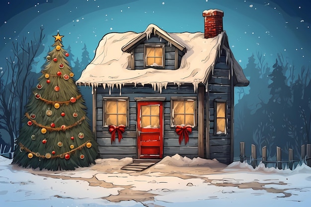 christmas house exterior christmas decorations winter desktop background christmas card