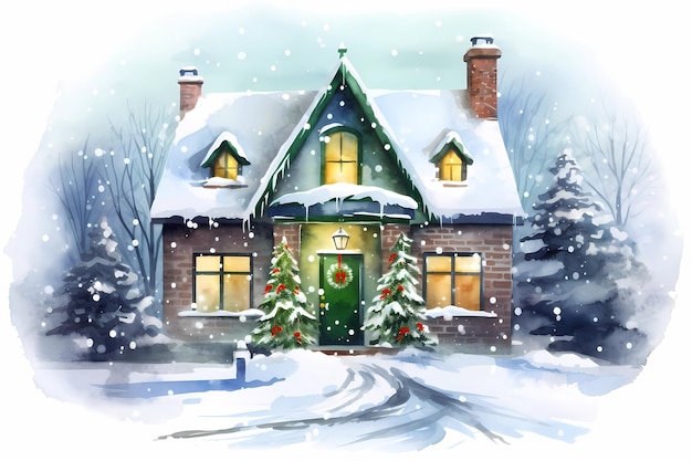 christmas house exterior christmas decorations winter desktop background christmas card