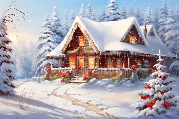 christmas house exterior christmas decorations winter desktop background christmas card