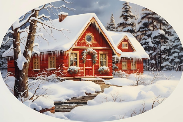 christmas house exterior christmas decorations winter desktop background christmas card