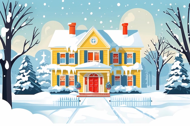 christmas house exterior christmas decorations winter desktop background christmas card