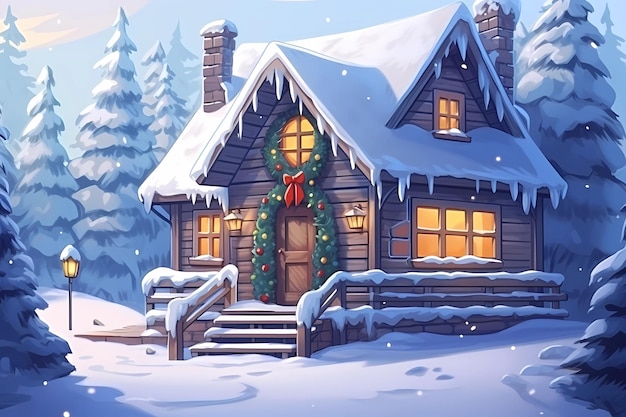 christmas house exterior christmas decorations winter desktop background christmas card