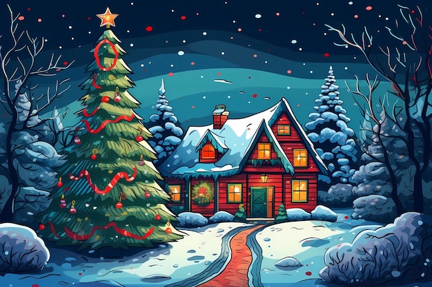 christmas house exterior christmas decorations winter desktop background christmas card