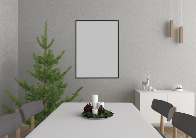 Christmas interior - vertical black frame