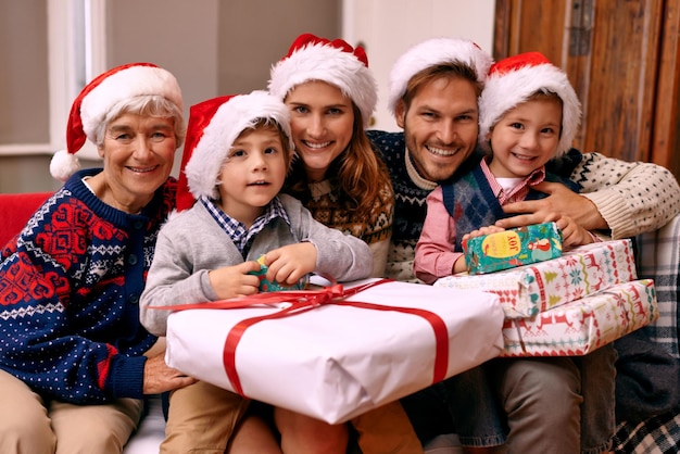 Christmas is a time for family Portrait of a family enjoying themselves at Christmas