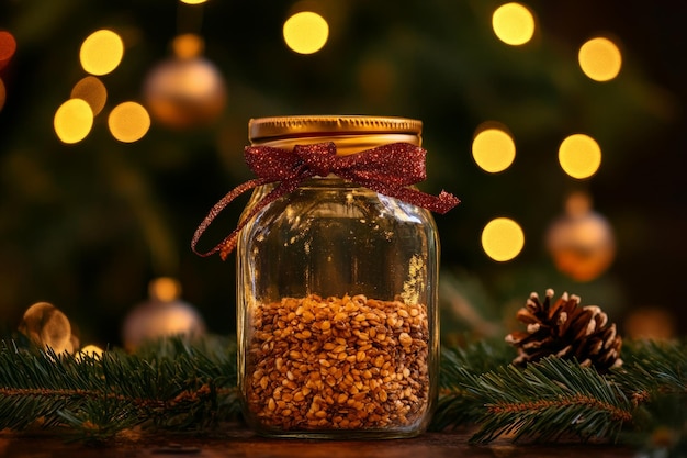 Christmas Jar Filled with Gold