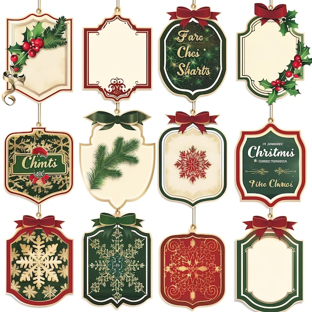 christmas label set for christmas