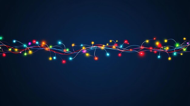 Photo christmas lights on a blue background