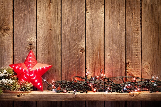 Christmas lights and star decor