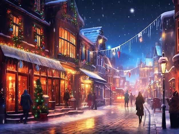 Christmas lights and their ability to transform an ordinary street into a winter background