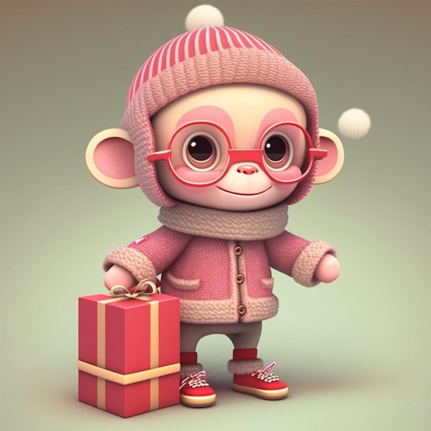 Christmas lovely baby ape