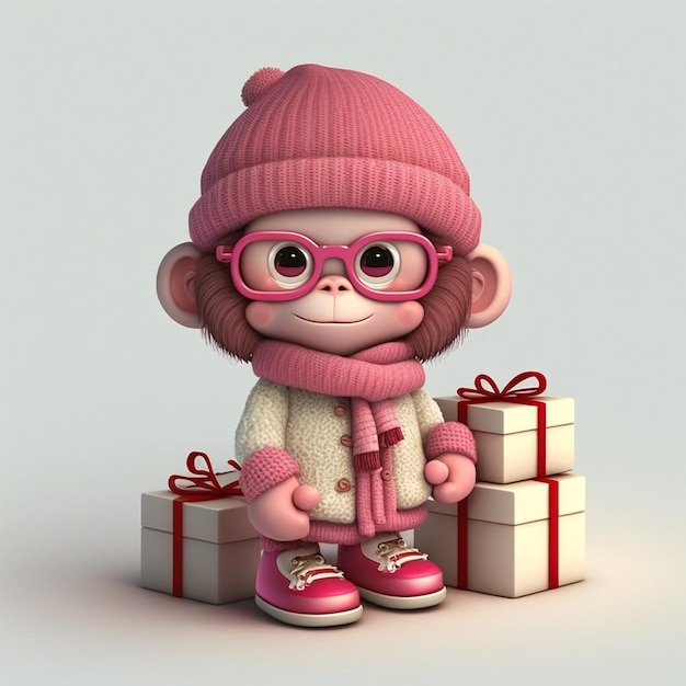 Christmas lovely baby ape