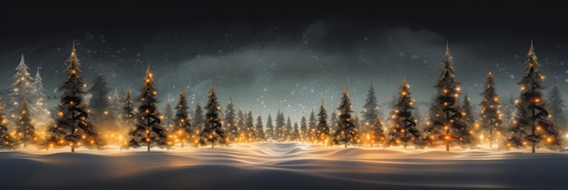 Christmas in a magical winter forest Generative AI