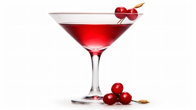 Christmas Martini Cocktail on White Background