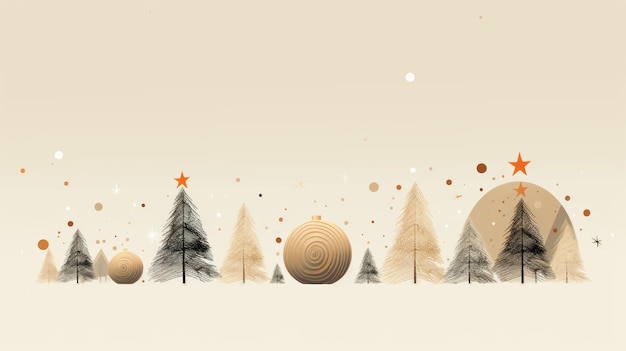 Christmas minimalism Christmas illustration in a minimalist style