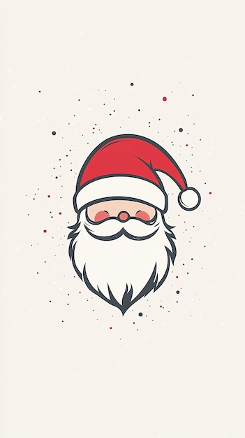 Christmas Minimalism Vector Logo with Claus Illustration