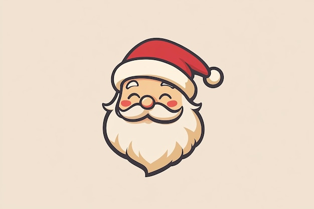 Christmas Minimalism Vector Logo with Claus Illustration