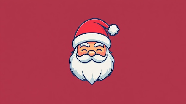 Christmas Minimalism Vector Logo with Claus Illustration