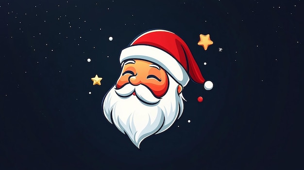 Christmas Minimalism Vector Logo with Claus Illustration