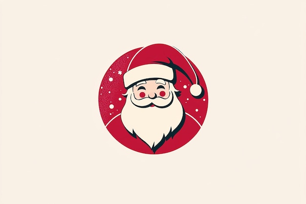 Photo christmas minimalism vector logo with claus illustration