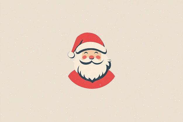 Christmas Minimalism Vector Logo with Claus Illustration